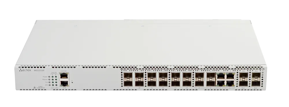 Ethernet-коммутатор MES3316F, 12x1G SFP + 4xCombo + 4x10G SFP+, L3, dual PSU