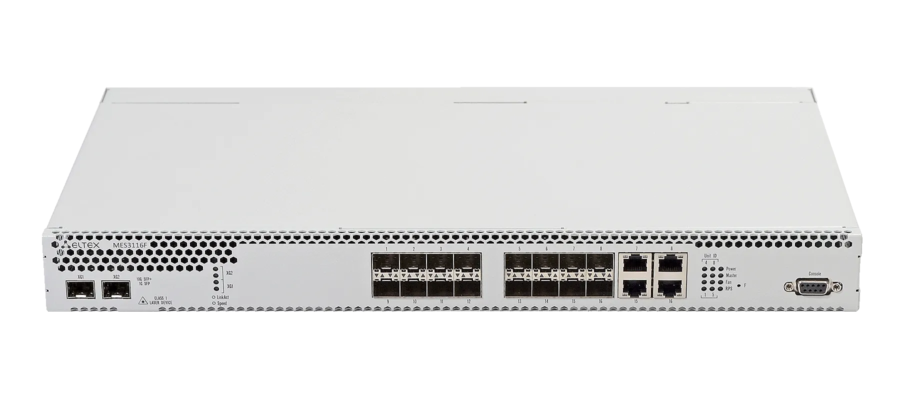 Ethernet-коммутатор MES3116F, 12x1G SFP + 4xCombo + 2x10G SFP+, L3, модульная система питания
