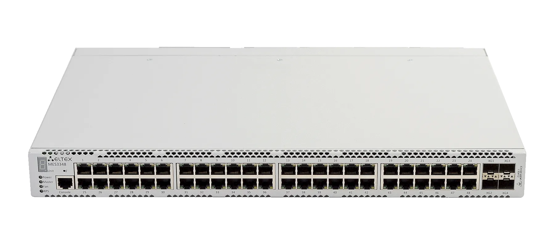 Ethernet-коммутатор MES3348, 48 портов 10/100/1000Base-T, 4 порта 10GBase-R (SFP+)/1000Base-X(SFP), L3, 2 слота для модулей питания
