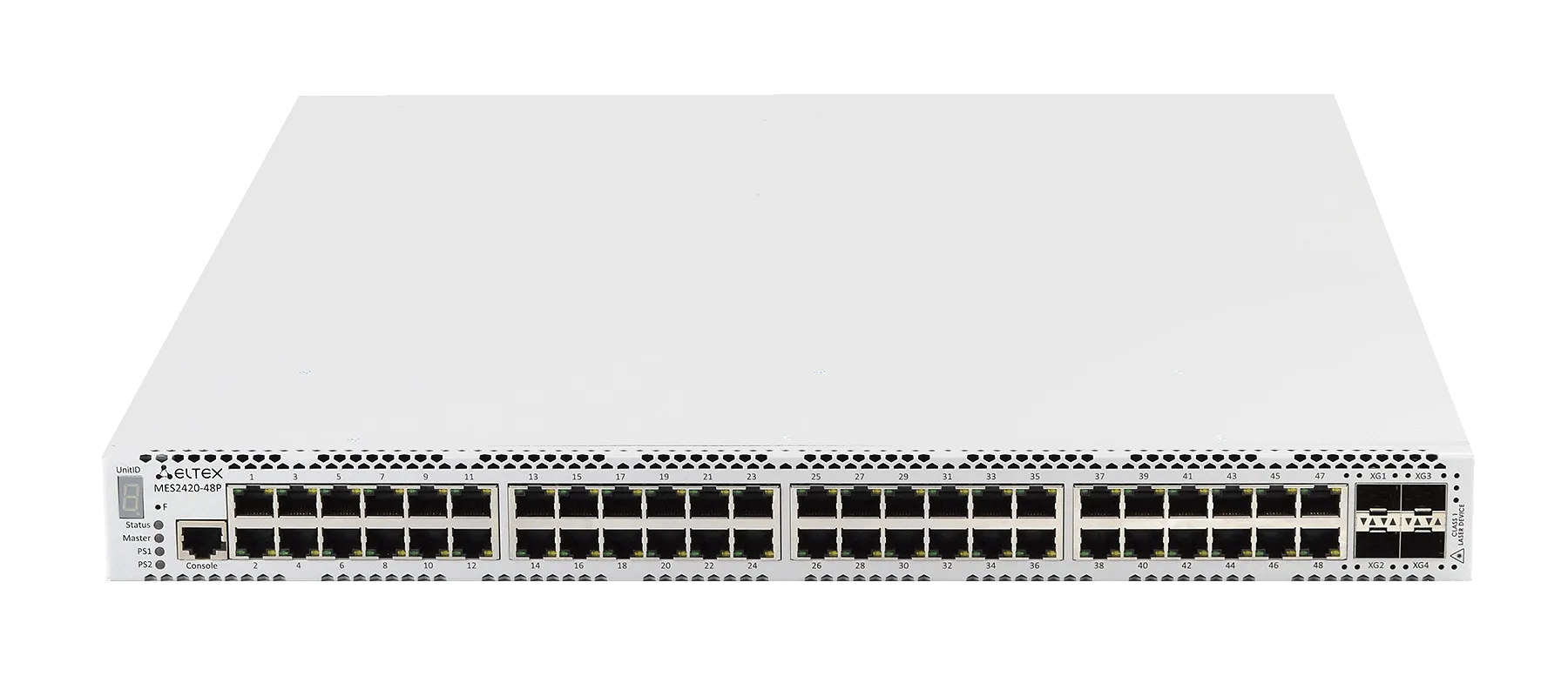 Ethernet-коммутатор MES2420-48P, 48xPoE/PoE+ (1G) + 4x1G/10G SFP+, L3, модульная система питания