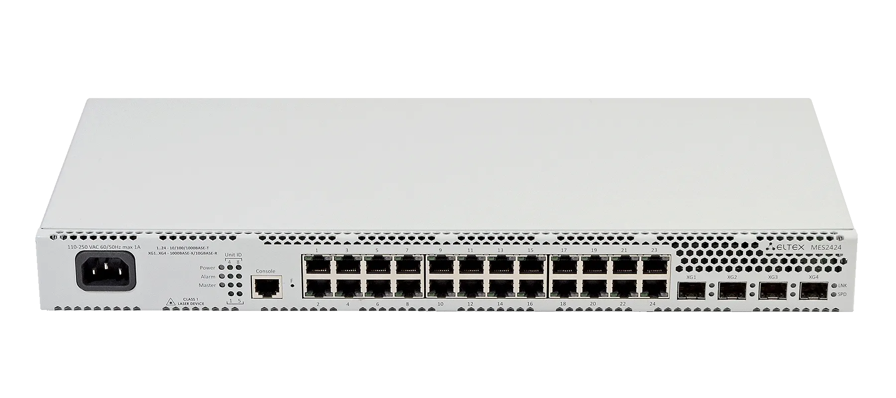 Ethernet-коммутатор MES2428B, 24x1G RJ45 + 4xCombo (RJ45/SFP), L2, 220V AC/12V DC