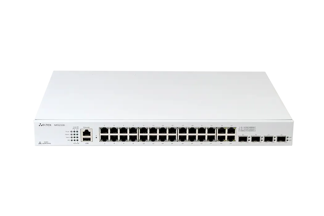 Ethernet-коммутатор MES2300DI-28, 24x1G RJ45 + 4xCombo (RJ45/SFP), L3, модульная система питания