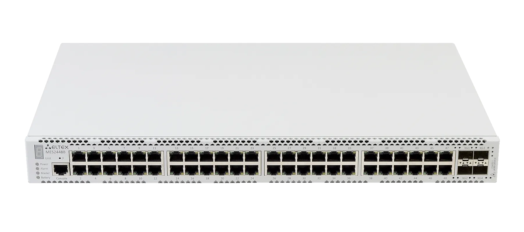 Ethernet-коммутатор MES2448B, 48 портов 10/100/1000 Base-T, 4 порта 10GBase-R (SFP+)/1000Base-X (SFP), L3, 220V AC, 12V DC