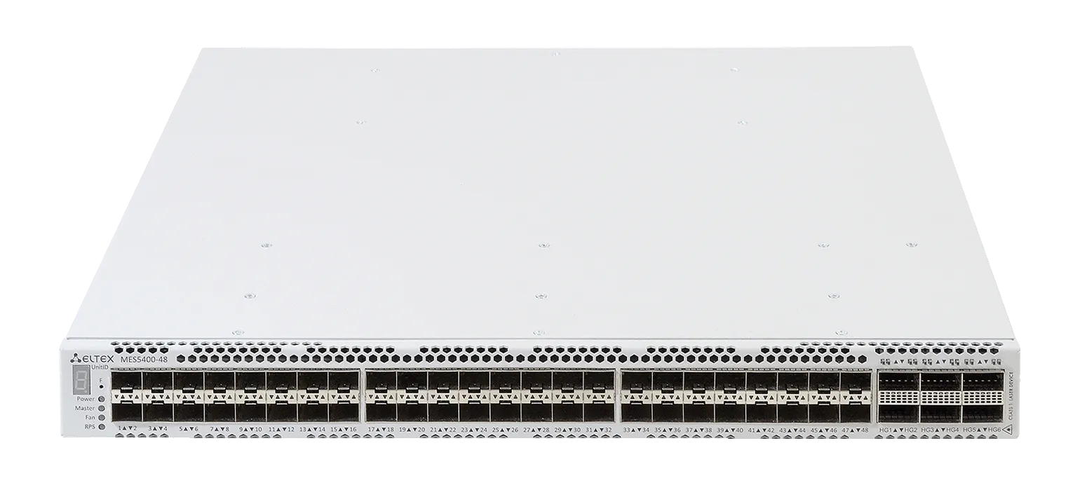 Ethernet-коммутатор MES5400-48, 48x1G/10G SFP+ + 6x40G/100G QSFP+, L3, dual PSU