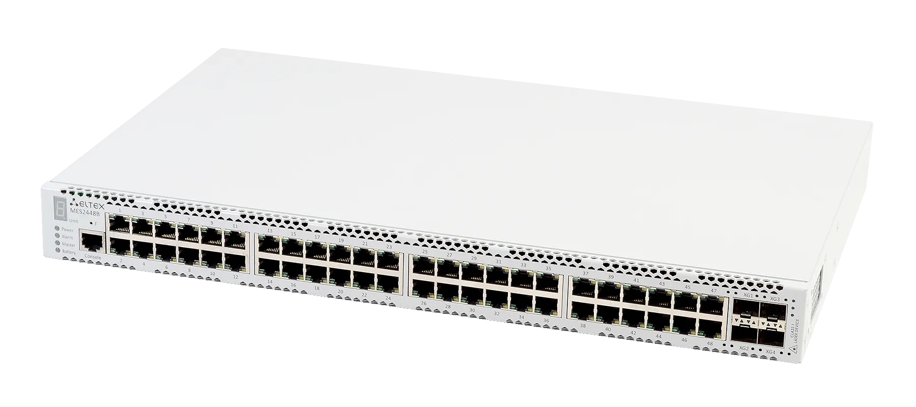 Ethernet-коммутатор MES2448, 48x1G RJ45 + 4x10G SFP+, L3, 48V DC