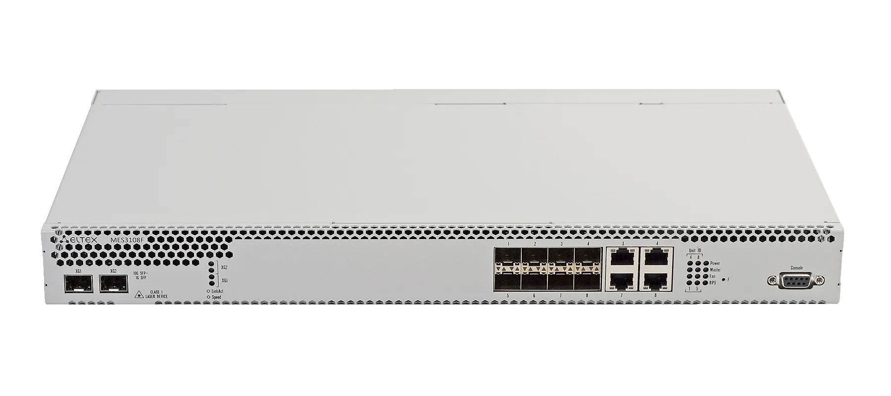 Ethernet-коммутатор MES3108F, 4x1G SFP + 4xCombo + 2x10G SFP+, L3, модульная система питания