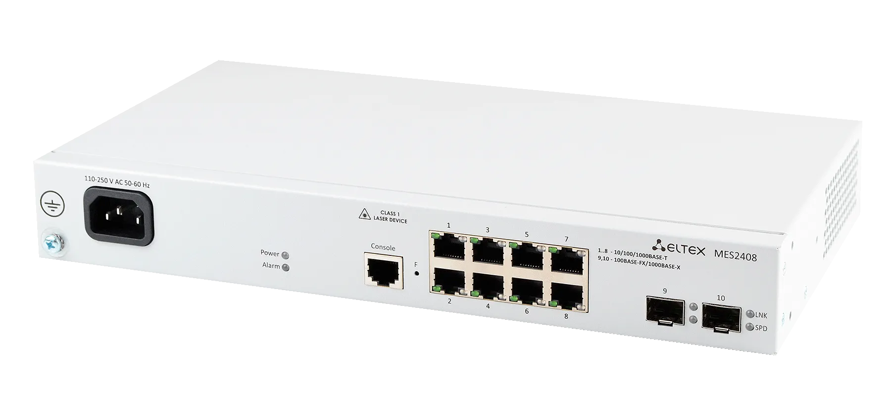 Ethernet-коммутатор MES2408C, 8x1G RJ45 + 2xCombo (RJ45/SFP), L2, 220V AC