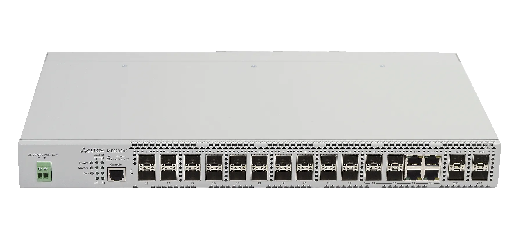 Ethernet-коммутатор MES2300B-24F, 20x1G SFP + 4xCombo + 4x10G SFP+, L3, 220V AC/12V DC